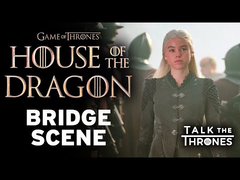Official Ringer-Verse thumbnail with Bridge Scene text, House of the Dragon branding, a silver-haired character, and the Talk the Thrones logo.