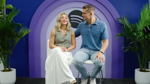Matt and Abby seated together in the interview featured in Spotify’s Unplanned case study.